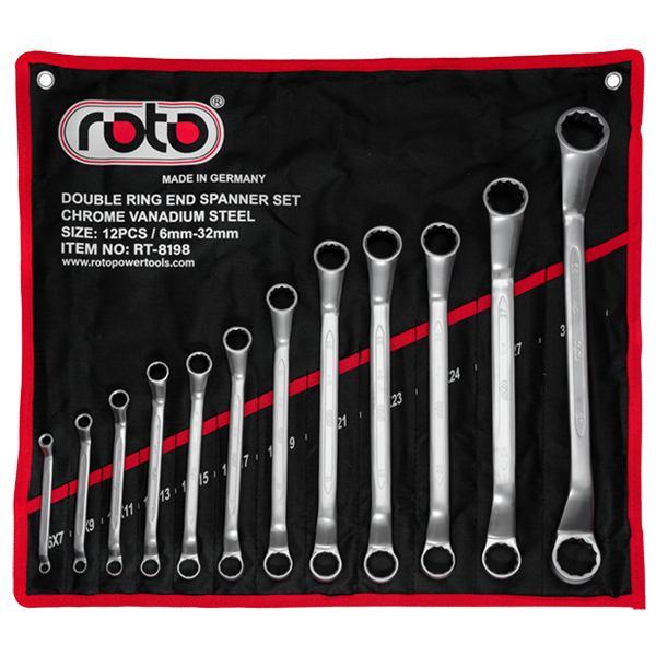 12Pcs Double End Ring Spanner Set